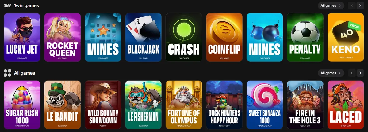 1win Casino Games